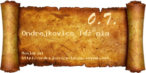 Ondrejkovics Ténia névjegykártya